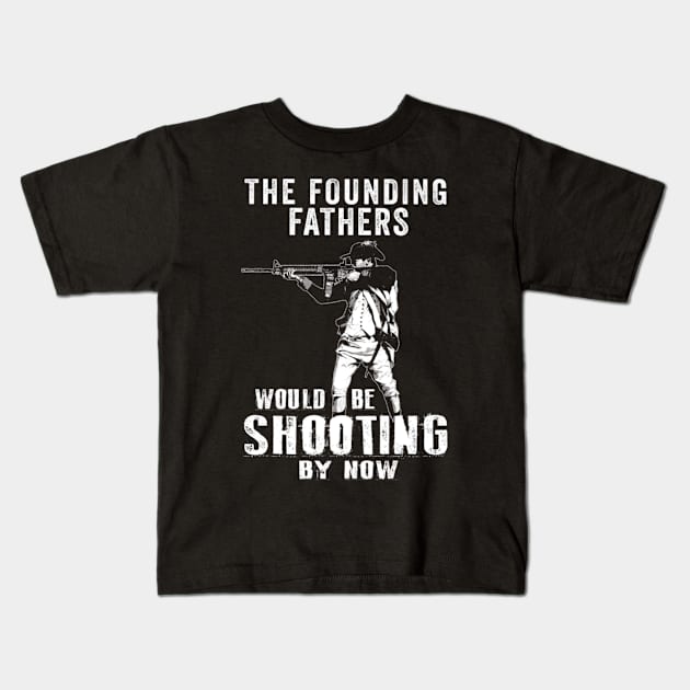 Founding Father Shooting Fathers Day Kids T-Shirt by Autumn Watercolor